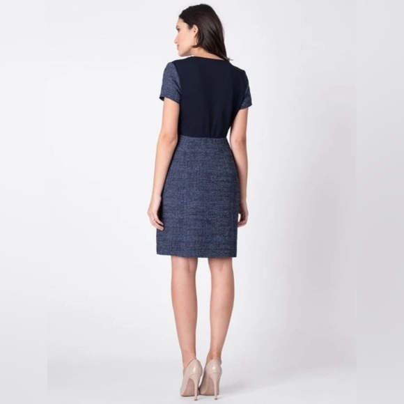 Seraphine Blue Tweed Dress - Picture 4 of 7